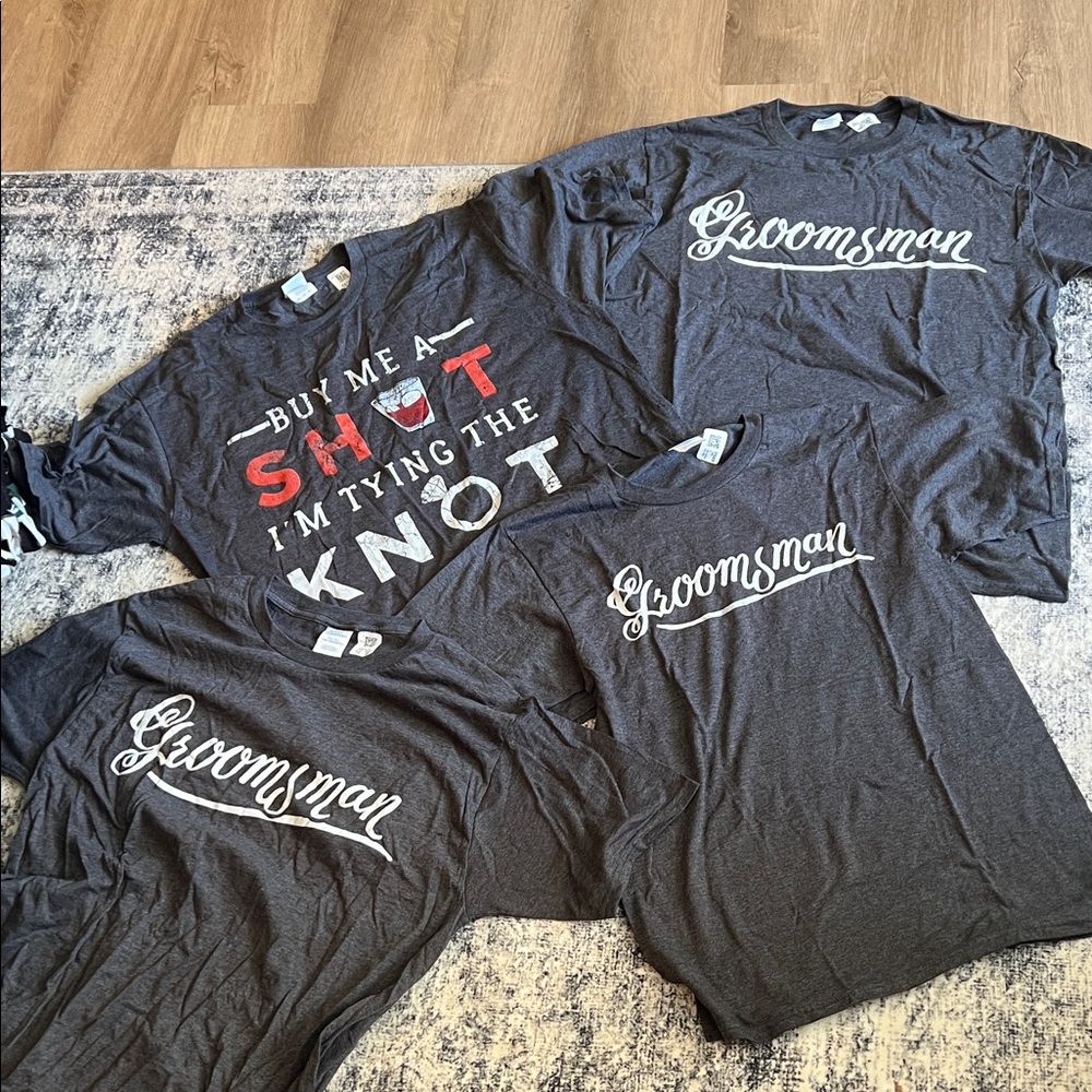 Gray Groomsman T-Shirts Set